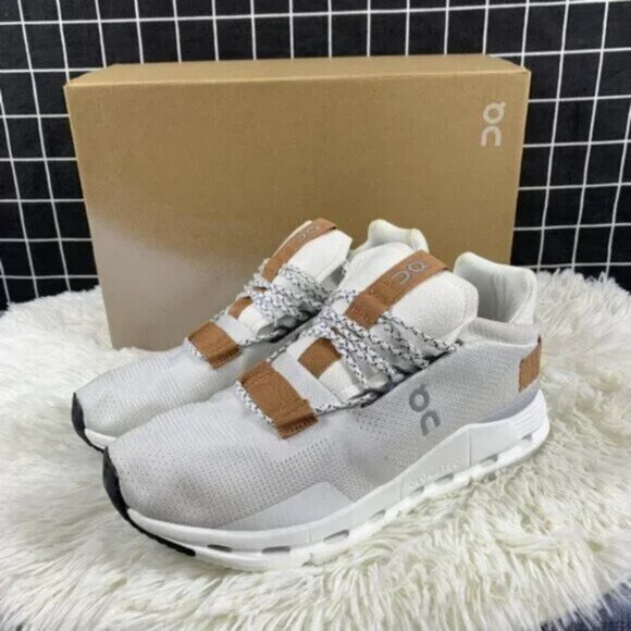 On Running Shoes - Cloudnova Women's Sneakers Shoes White Pearl